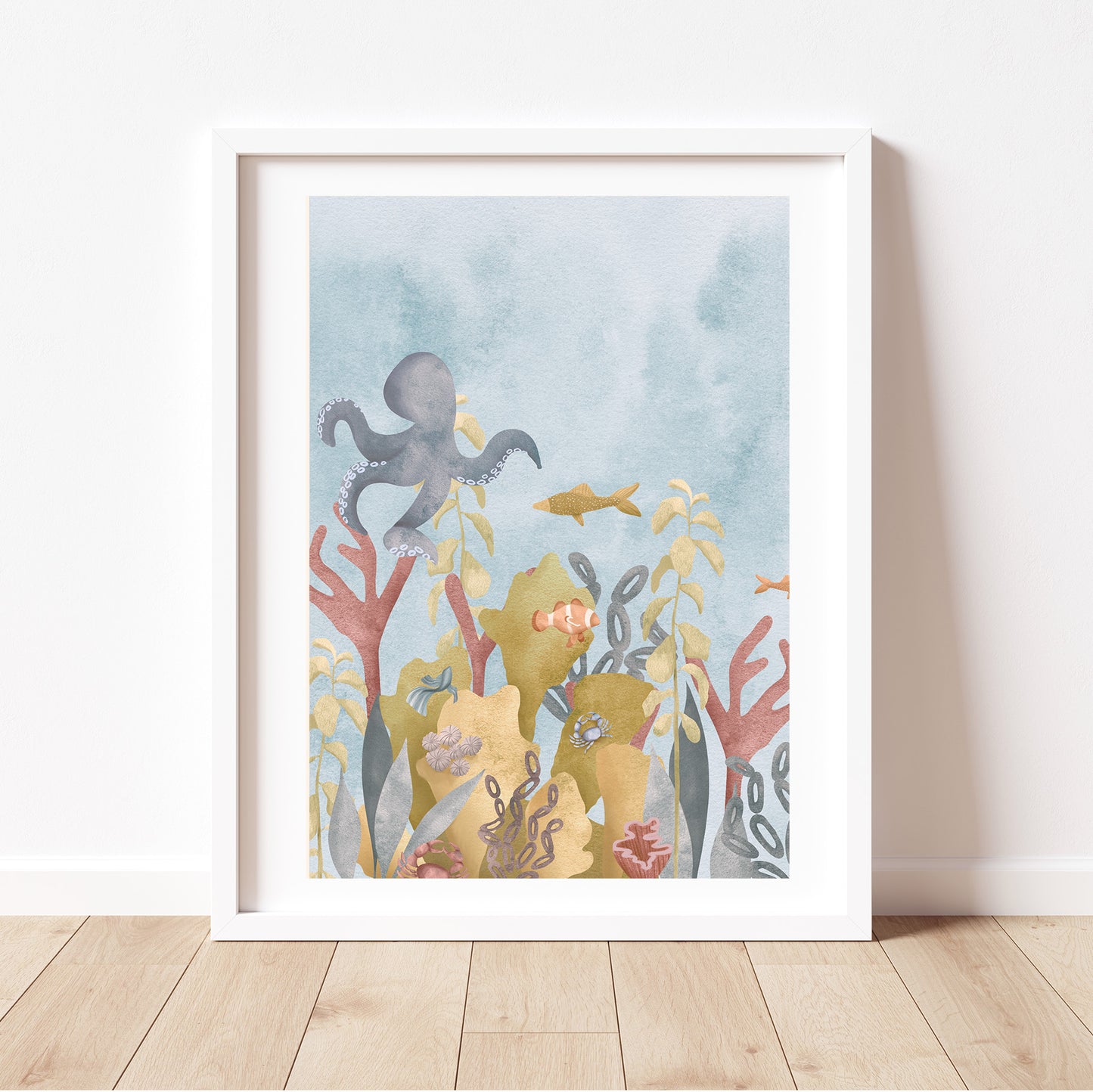 'Seafloor Symphony' Octopus | Under the Sea Wall Art Print