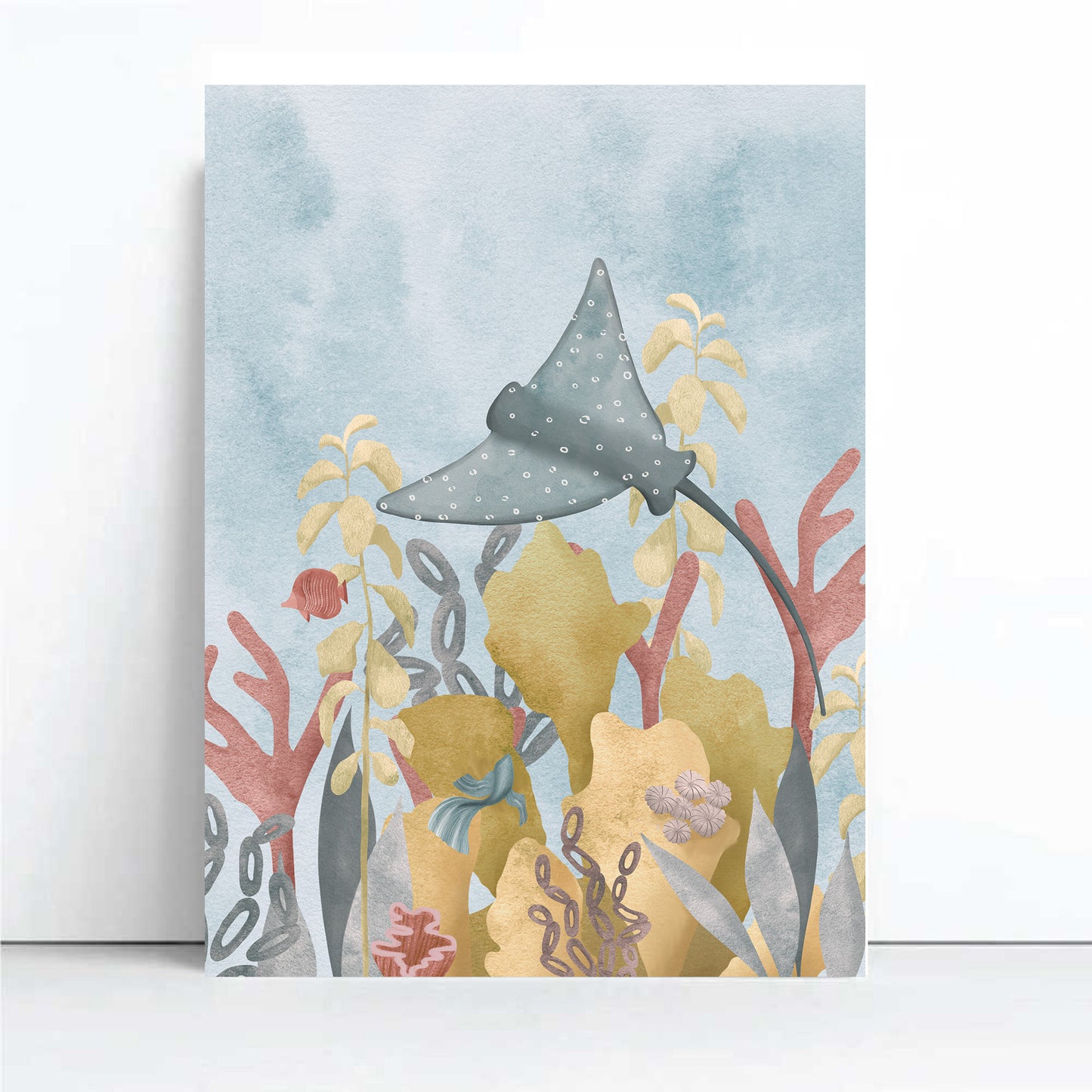 'Seafloor Symphony' Stingray | Under the Sea Wall Art Print