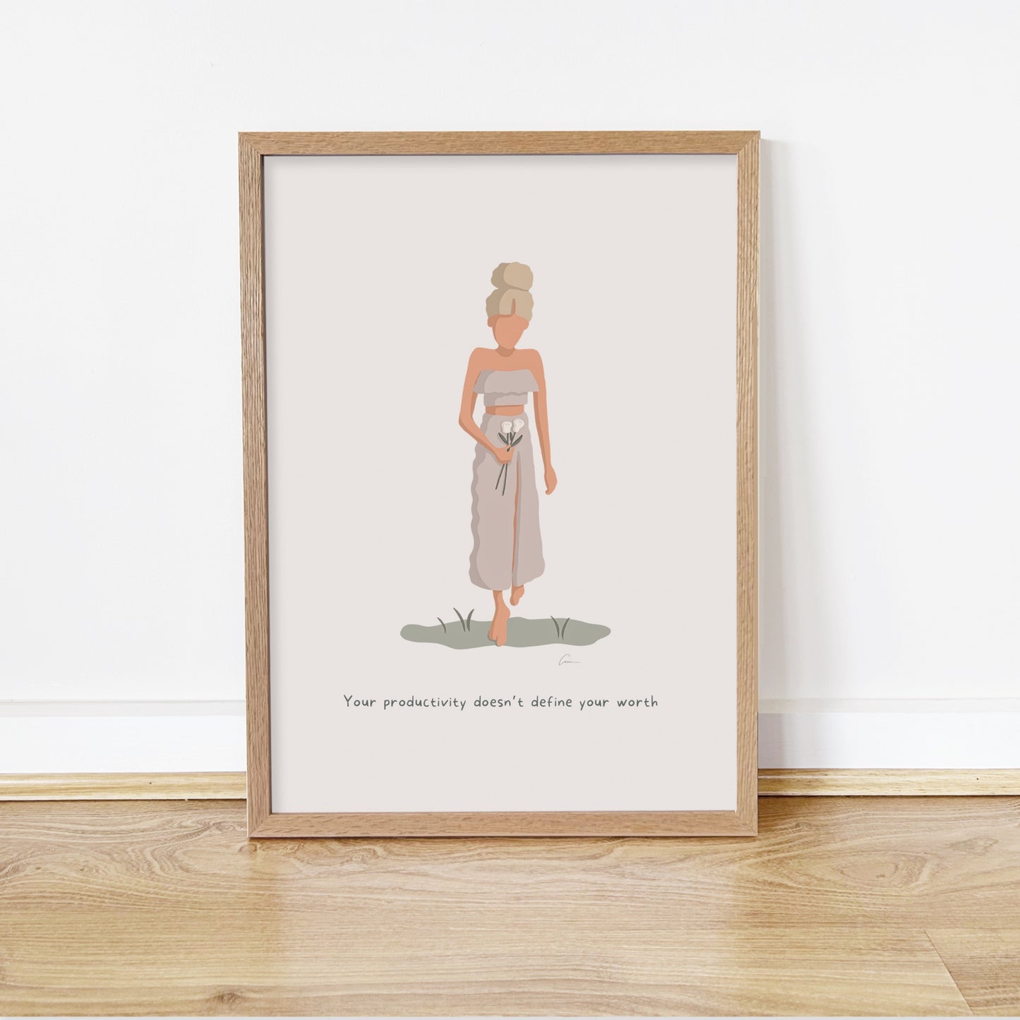 Worth Beyond Doing - Calming Female Illustration Print *Pre-Order*