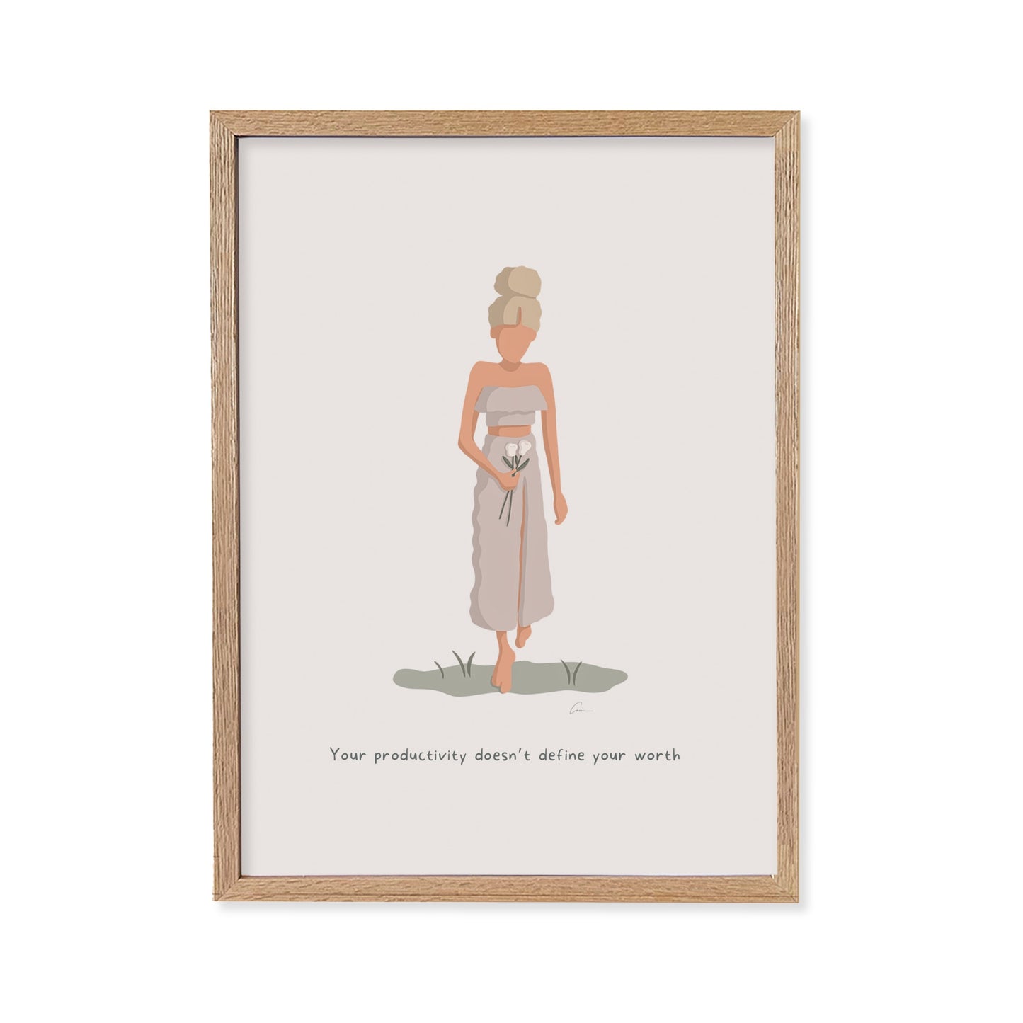 Worth Beyond Doing - Calming Female Illustration Print *Pre-Order*