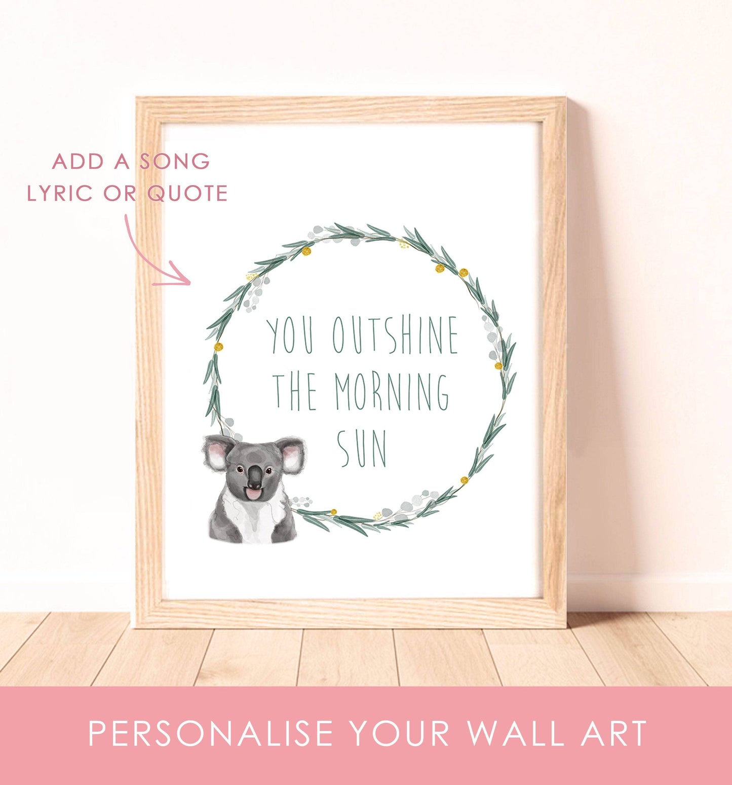 Australian Animals Nursery Wall Art Print | Personalised with Custom Name or Quote
