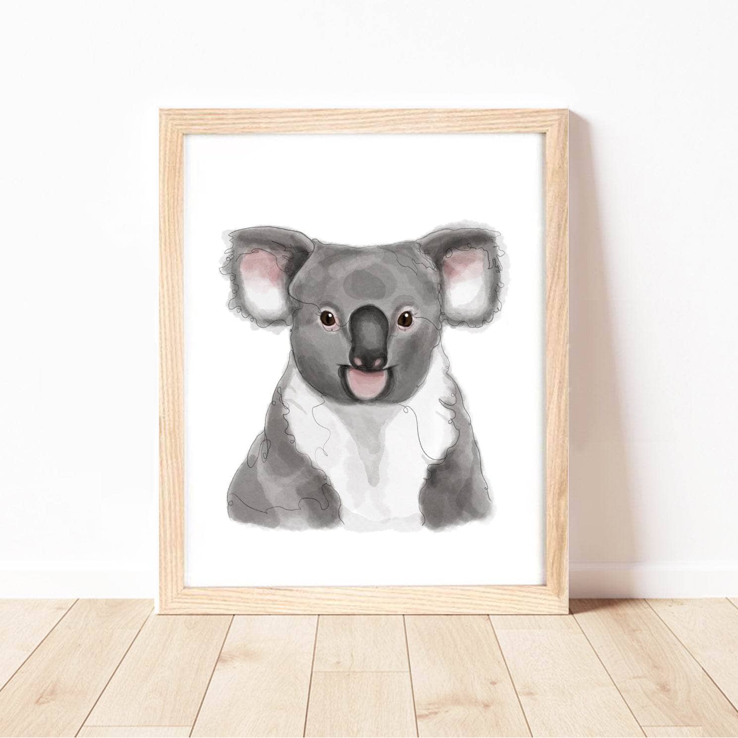 Framed koala Australian Animals Art Print Set for Kids room 