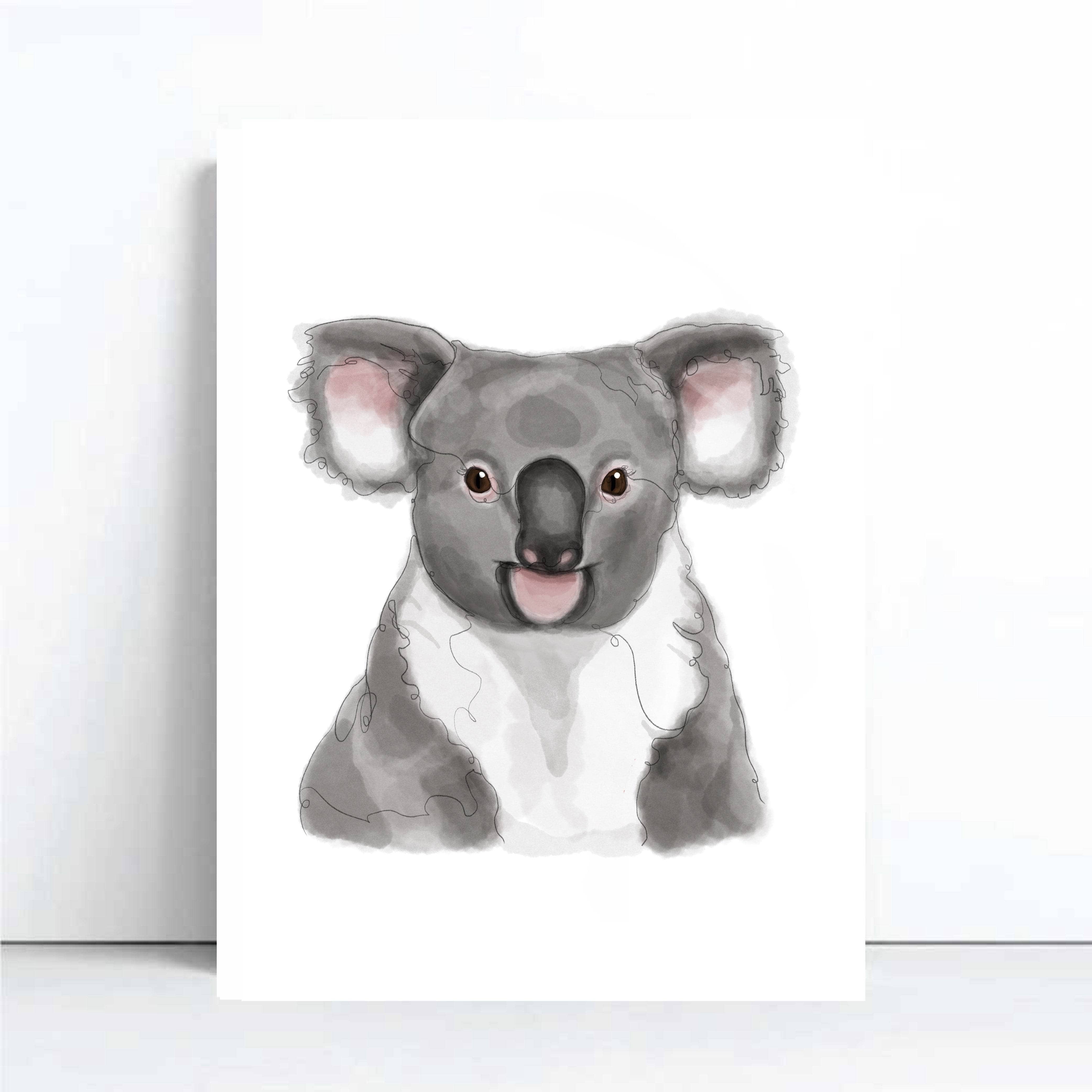 Koala Australian Animals Art Print Set for Kids room 