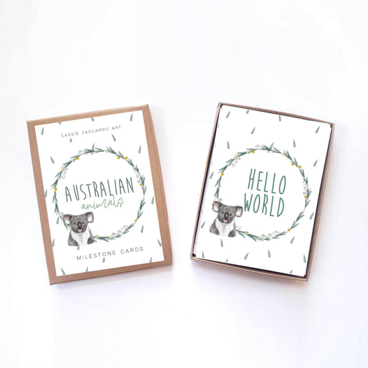 Australian Animals Baby Milestone Cards