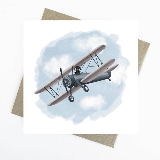Dachshund in Plane | Dogs on Adventures Greeting Card