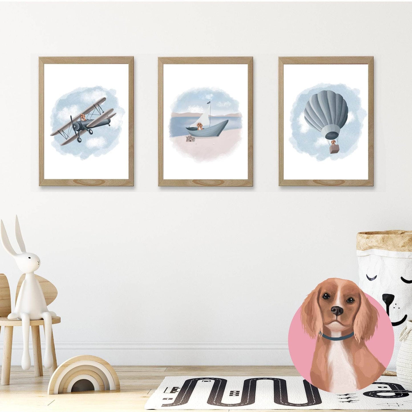 Dogs on Adventures | Set of 3 Mix & Match Wall Art Prints
