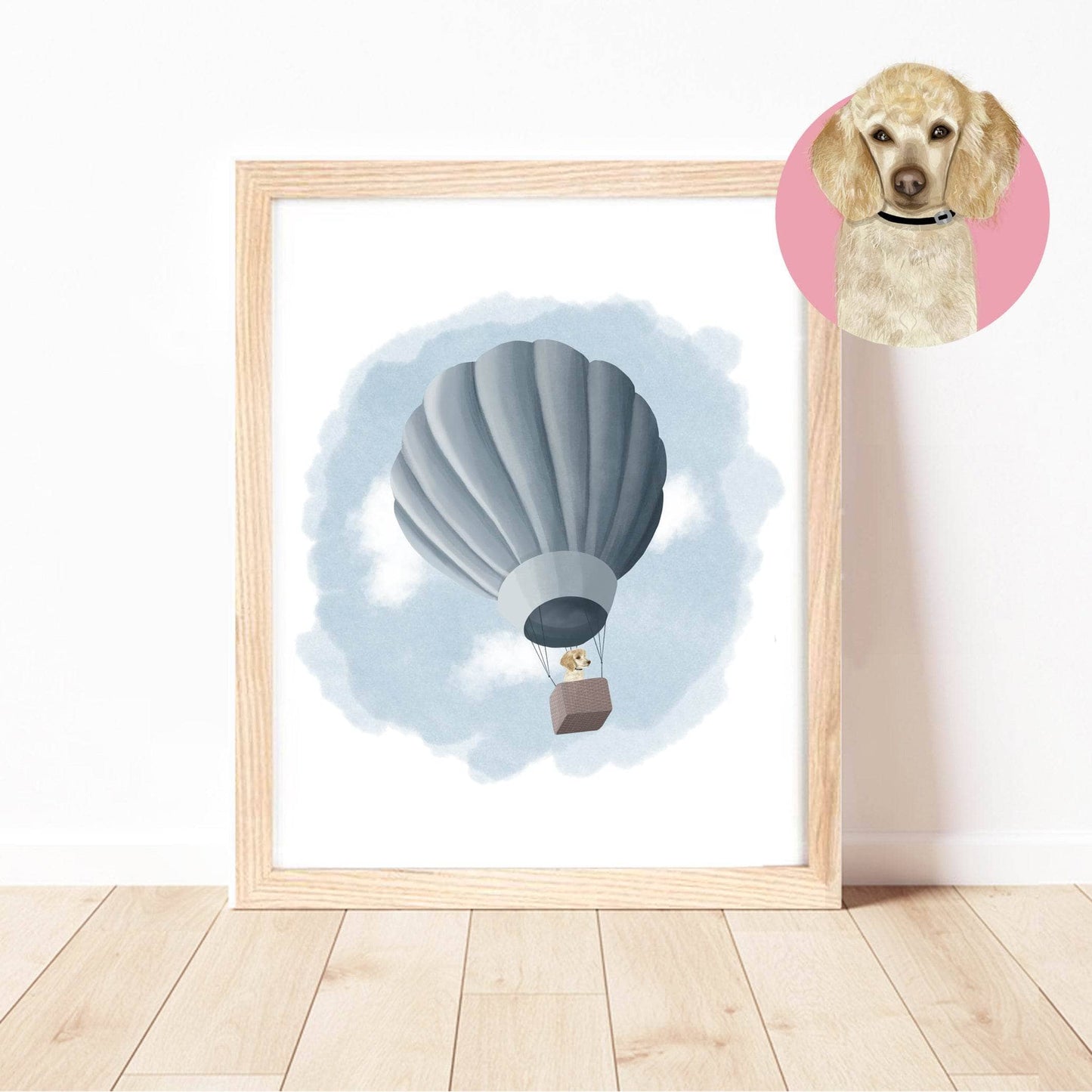 Dogs on Adventures Wall Art Print | Hot Air Balloon