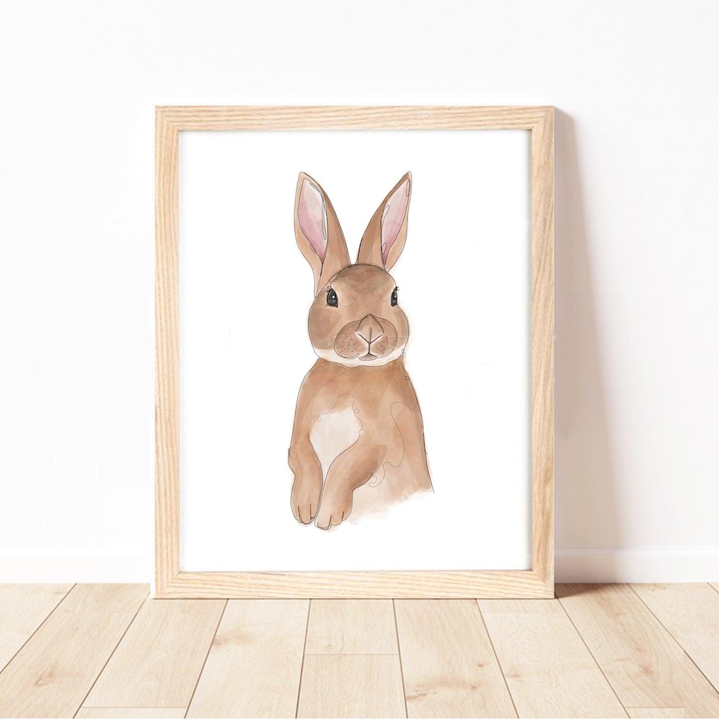 Woodland Animals Nursery Wall Art Print | Baby Rabbit